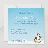 Schattige grappige winterpinguïn kaart (Achterkant)