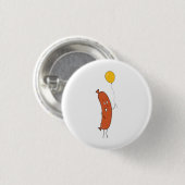 Schattige grappige worst ronde button 3,2 cm (Voorkant /achterkant)