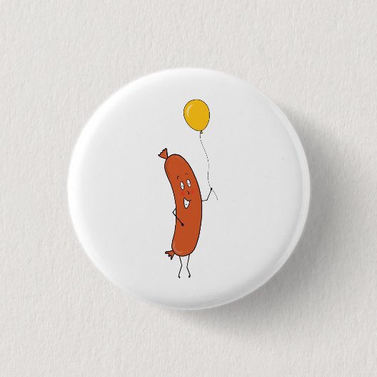 Schattige grappige worst ronde button 3,2 cm (Voorkant)