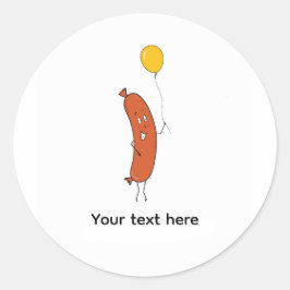 Schattige grappige worst ronde sticker