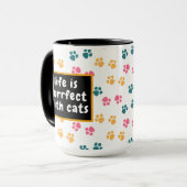 Schattige grappige zwarte kat poot mok (Voorkant links)
