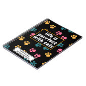 Schattige grappige zwarte kat poot notitieboek (Linkerzijde)