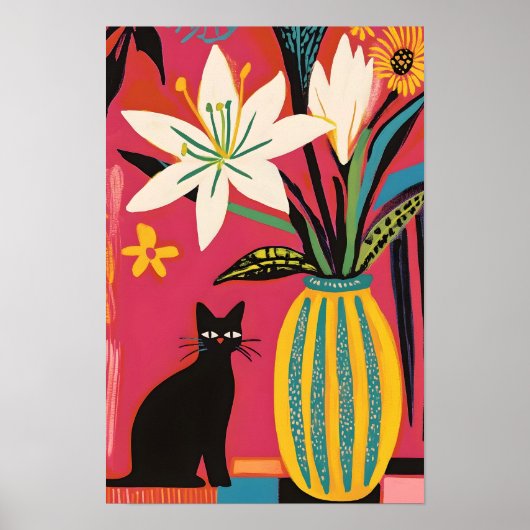 Schattige grappige zwarte kat poster (Voorkant)