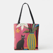 Schattige Grappige Zwarte kat Tote Bag (Achterkant)
