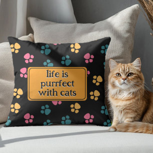 Schattige grappige zwarte kattenpoot kussen