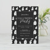 Schattige grappige zwarte witte gelukkige geesten kaart (Staand voorkant)