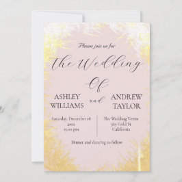 Schattige grasgeel elegante pastel roze bruiloft kaart