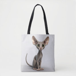 SCHATTIGE GRAY HAIRLESS SPHYNX CAT TOTE BAG