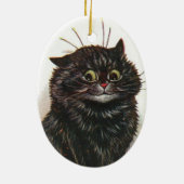 Schattige Green Eyed Black Cat · Louis Wain · Orna Keramisch Ornament (Achterkant)