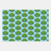 Schattige Green Frogs Design Wrapping Paper (Voorkant 3)