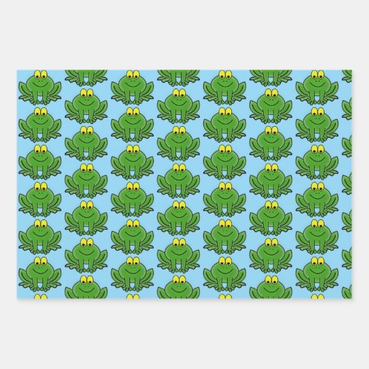 Schattige Green Frogs Design Wrapping Paper (Voorkant 3)