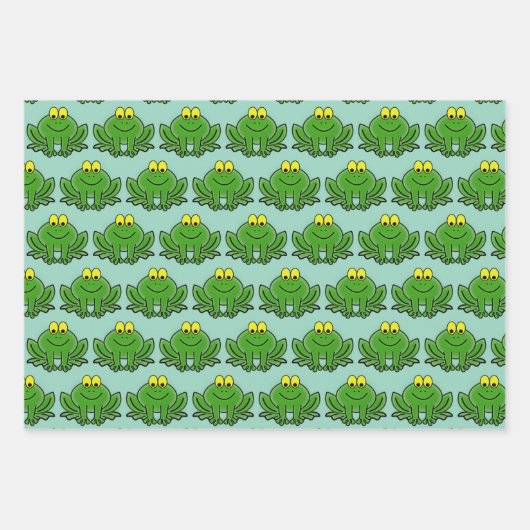 Schattige Green Frogs Design Wrapping Paper (Voorkant 2)