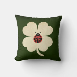 Schattige Green Lucky Ladybug Shamrock Kussen