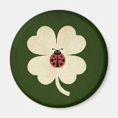 Schattige Green Lucky Ladybug Shamrock Magneet (Voorkant)