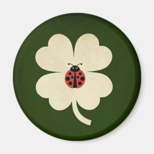 Schattige Green Lucky Ladybug Shamrock Magneet