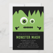 Schattige Green Monster Mash Halloween Party Kaart (Voorkant)