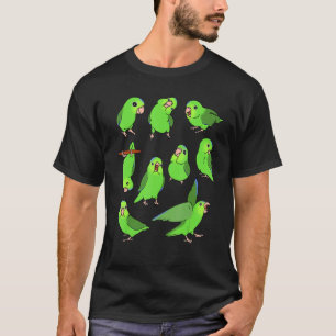 Schattige Green Parrotlet Pattern, Fun Parrotlet-e T-shirt