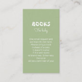 Schattige Green Sage Baby shower Boekaanvraag Informatiekaartje (Voorkant)