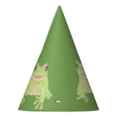Schattige Green Tree Frog - Ribbit verjaardag. Feesthoedjes (Links)