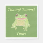 Schattige Green Tree Frog - Yummy Tummy Time! fees Servet (Voorkant)