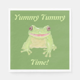 Schattige Green Tree Frog - Yummy Tummy Time! fees Servet
