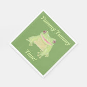 Schattige Green Tree Frog - Yummy Tummy Time! fees Servet (Hoek)