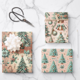 Schattige Green Tree kerstcadeau Inpakpapier Vel