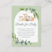 Schattige Greenery Woodland Animals Boeken voor Ba Informatiekaartje (Voorkant)