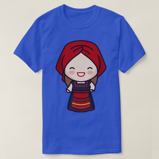 Schattige grieks meisje in traditionele jurk (Design voorkant)
