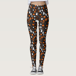 Schattige griezelig Halloweenpatroon Leggings