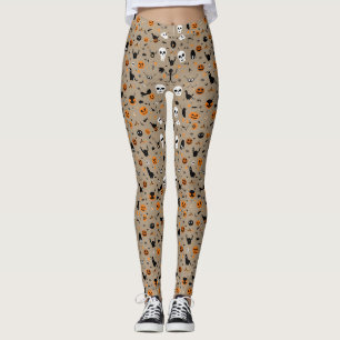 Schattige griezelig Halloweenpatroon Leggings