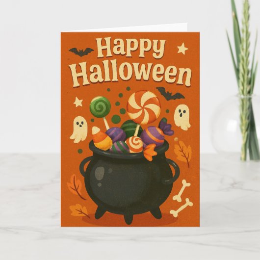Schattige griezelige Halloween Kaart (Voorkant)
