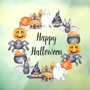 Schattige griezelige illustratie Fijne Halloween Raamsticker