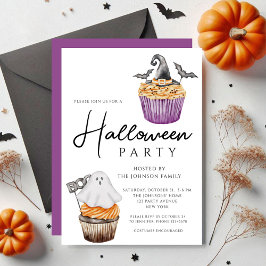 Schattige griezelige muffins Halloween-feest Kaart
