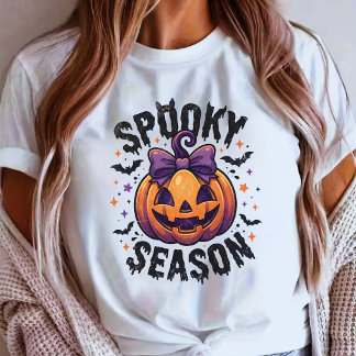Schattige Griezelige Seizoen Pompoen Halloween T-shirt