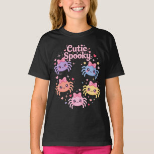 Schattige Griezelige Spinnen Roze Strik Harten Ste T-shirt