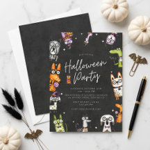 Schattige griezelige waterverf Halloween-feest