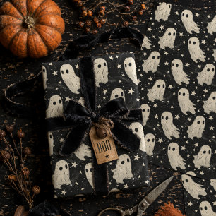 Schattige Griezels Vintage Geesten Zwart & Wit Hal Cadeaupapier