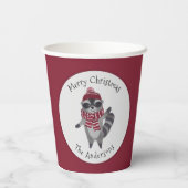 Schattige grijs en rood Waterverf kerstwasbeer Papieren Bekers (Achterkant)