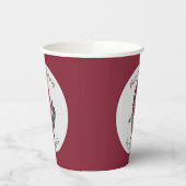 Schattige grijs en rood Waterverf kerstwasbeer Papieren Bekers (Links)