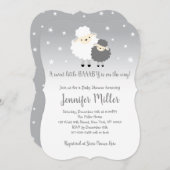 Schattige grijs en wit lamsvlees Baby shower Kaart (Voorkant / Achterkant)