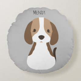 Schattige grijs hondenpatroon baby rond kussen