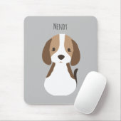 Schattige grijs hondenpatroon kinder muismat (Met muis)