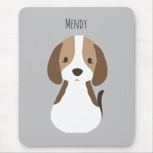 Schattige grijs hondenpatroon kinder muismat