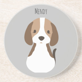 Schattige grijs hondenpatroon zandsteen onderzetter