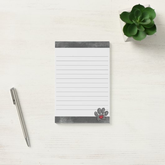 Schattige grijs hondenprint Waterverf achtergrond  Post-it® Notes (Kantoor)