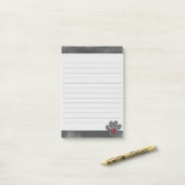 Schattige grijs hondenprint Waterverf achtergrond  Post-it® Notes (Op bureau)