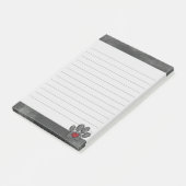 Schattige grijs hondenprint Waterverf achtergrond  Post-it® Notes (Schuin)