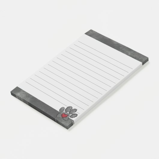 Schattige grijs hondenprint Waterverf achtergrond  Post-it® Notes (Schuin)