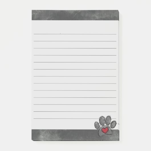 Schattige grijs hondenprint Waterverf achtergrond Post-it® Notes (Voorkant)